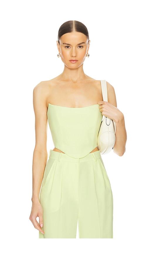 amanda uprichard sabine crop top in yellow. - size l (also in xl)