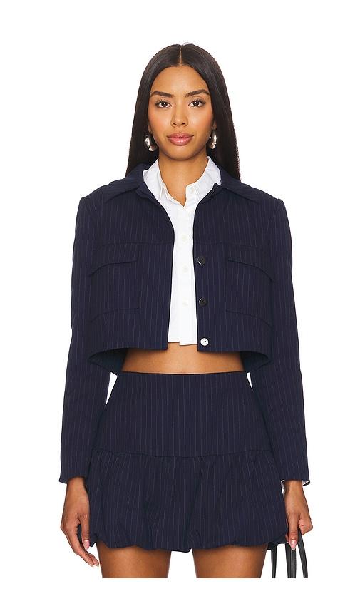 amanda uprichard sanders jacket in navy. - size l (also in xs, m)