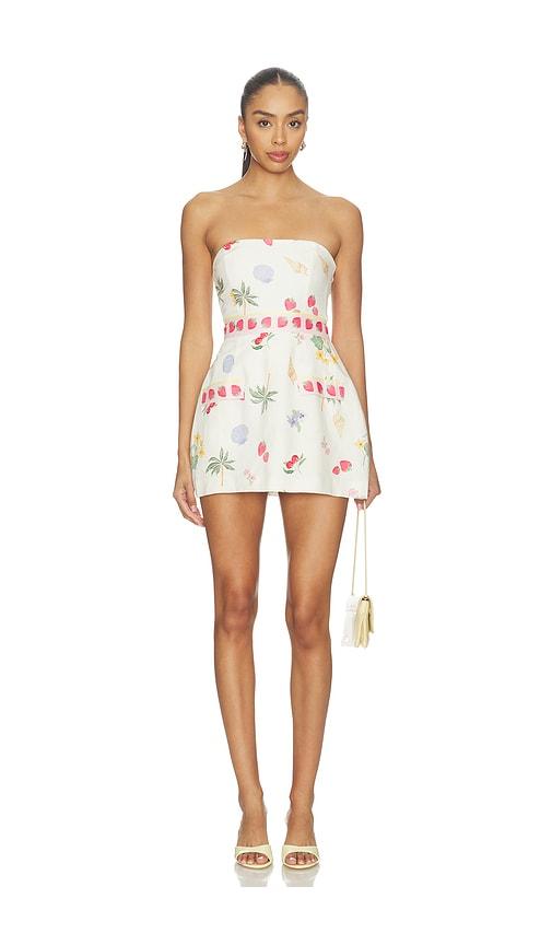 amanda uprichard strapless bethany romper in cream. - size m (also in s)