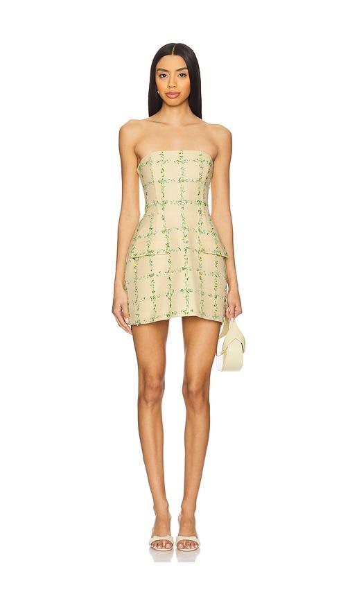 amanda uprichard strapless bethany skort romper in yellow. - size l (also in xl)