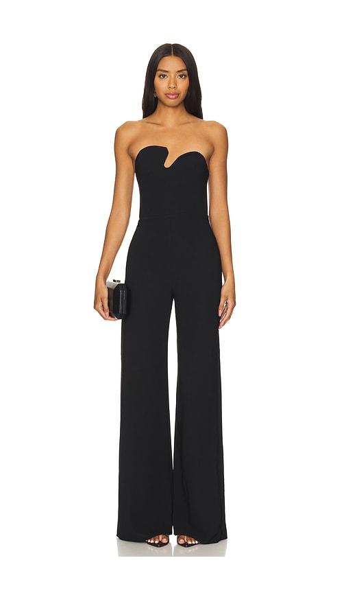 amanda uprichard strapless puzzle jumpsuit in black. - size l (also in m, s, xl, xs)