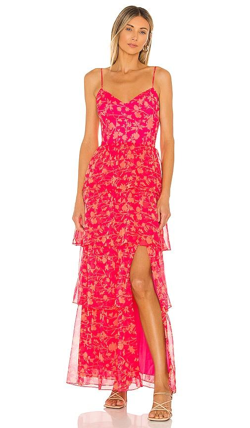 amanda uprichard thaddea maxi dress in fuchsia. - size m (also in l, s)