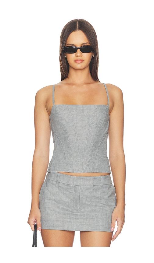 amanda uprichard valerie top in grey. - size l (also in s, xs, m, xl)