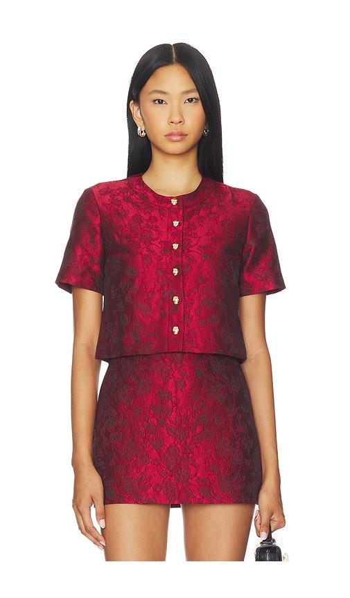 amanda uprichard x revolve braswell top in burgundy. - size l (also in xs, s, m)