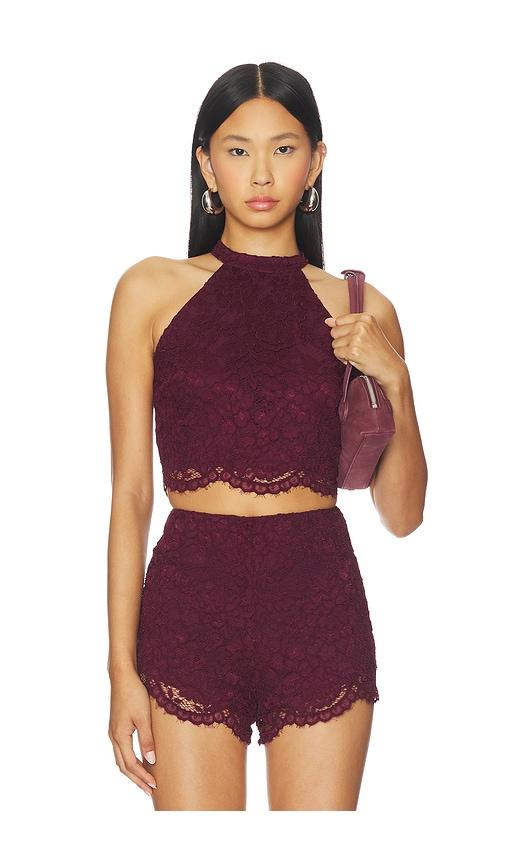 amanda uprichard x revolve brynley top in wine. - size l (also in xs, s, m, xl)