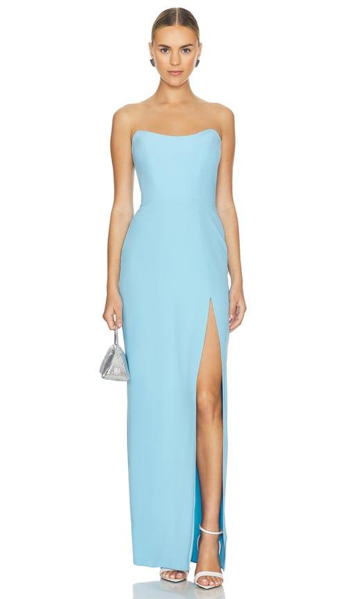 amanda uprichard x revolve chamberlain maxi dress in baby blue. - size m (also in s, xl)