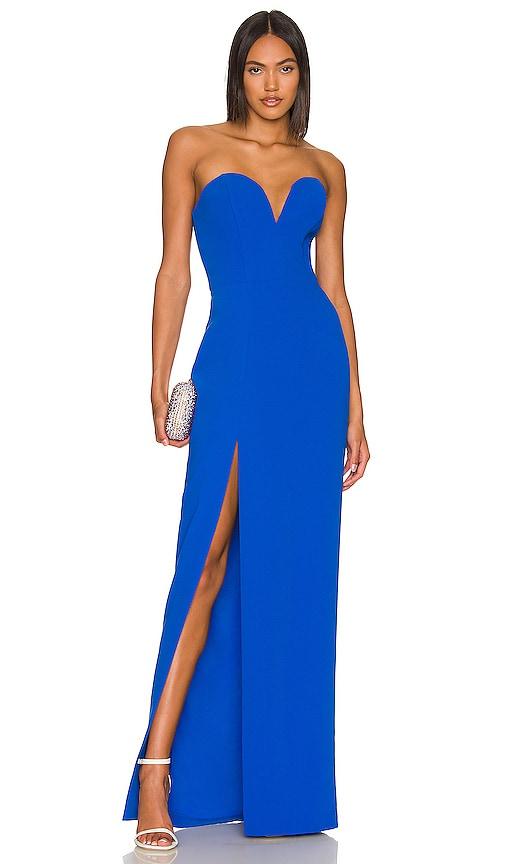 amanda uprichard x revolve cherri gown in blue. - size m (also in xs, s)