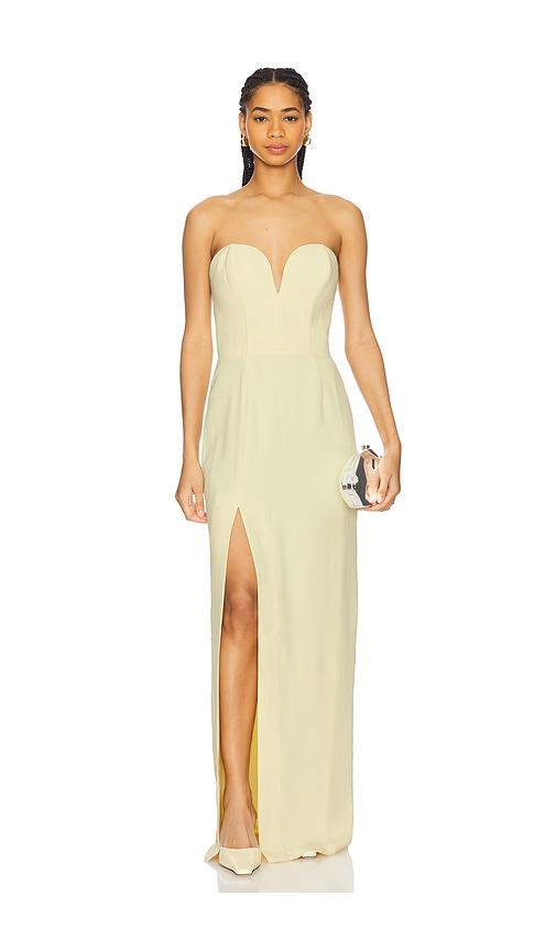 amanda uprichard x revolve cherri gown in lemon. - size l (also in xs, s, m, xl)