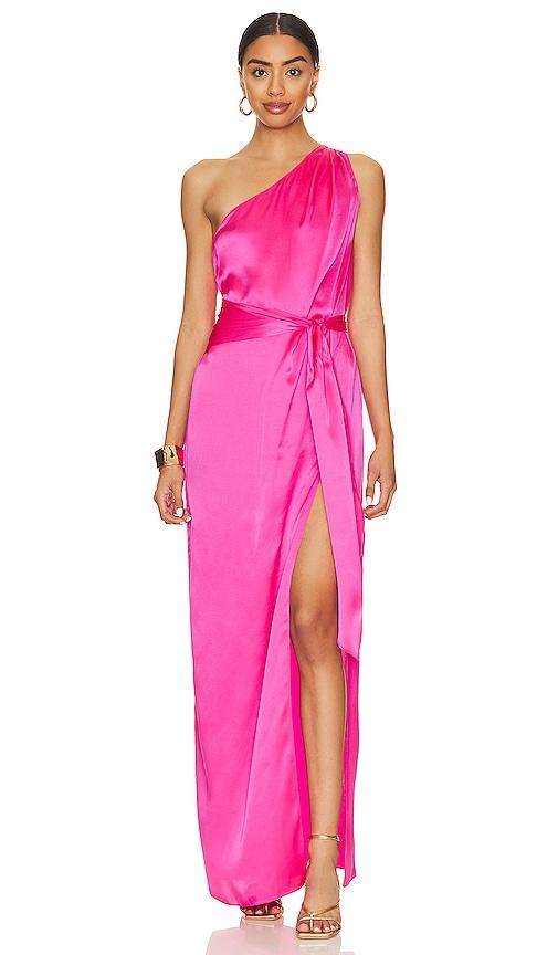 amanda uprichard x revolve delmar gown in cerise in pink. - size s (also in xs)