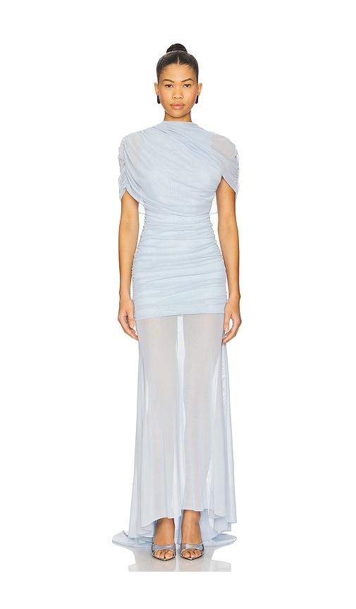 amanda uprichard x revolve evianna mesh gown in baby blue. - size l (also in xs, s, m, xl)