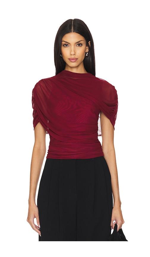 amanda uprichard x revolve evianna top in wine. - size m (also in xs, s)