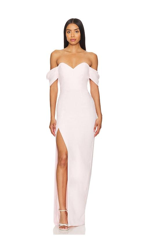 amanda uprichard x revolve falcon gown in blush. - size l (also in s)