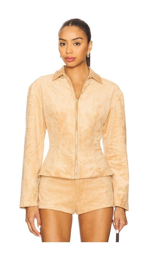 amanda uprichard x revolve grace jacket in tan. - size l (also in s, m, xl)