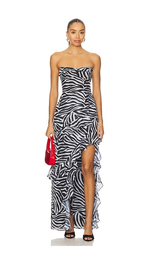 amanda uprichard x revolve magnolia dress in black,white. - size s (also in xs)