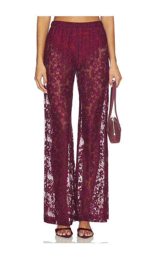 amanda uprichard x revolve mariko pant in wine. - size l (also in xs, s, m, xl)