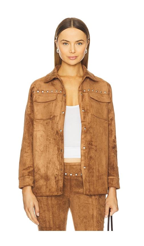 amanda uprichard x revolve nirvana suede jacket in tan. - size l (also in xs, s, m)