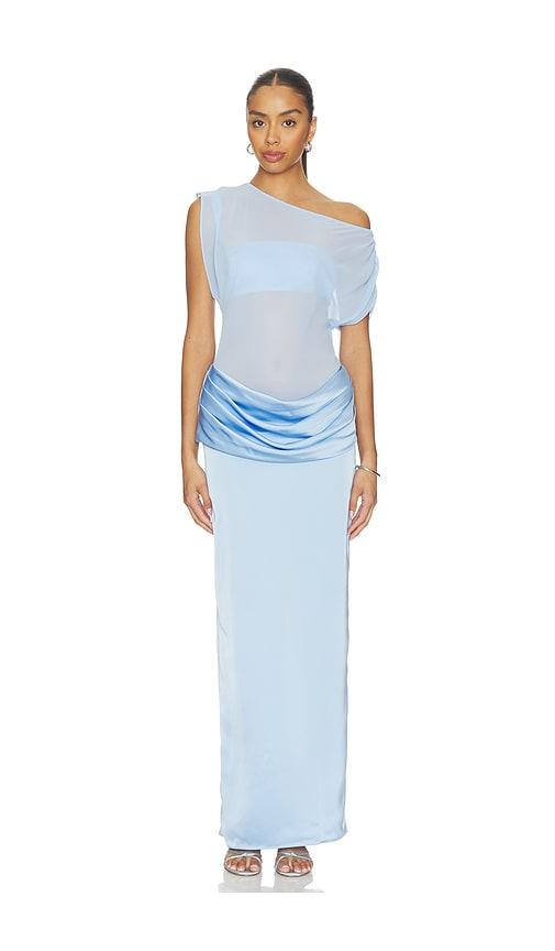 amanda uprichard x revolve olandria midi dress in baby blue. - size l (also in xs, s, m, xl)