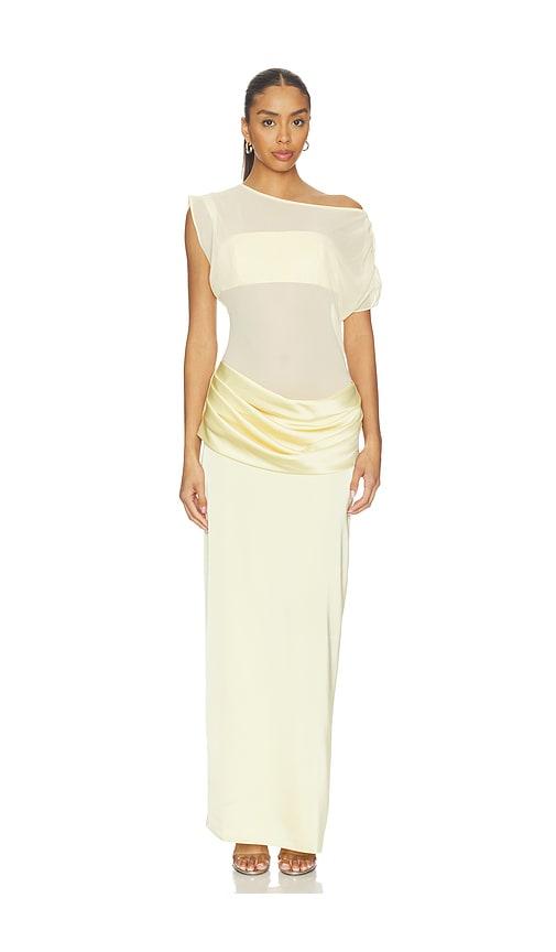amanda uprichard x revolve olandria midi dress in yellow. - size l (also in s, m, xs)