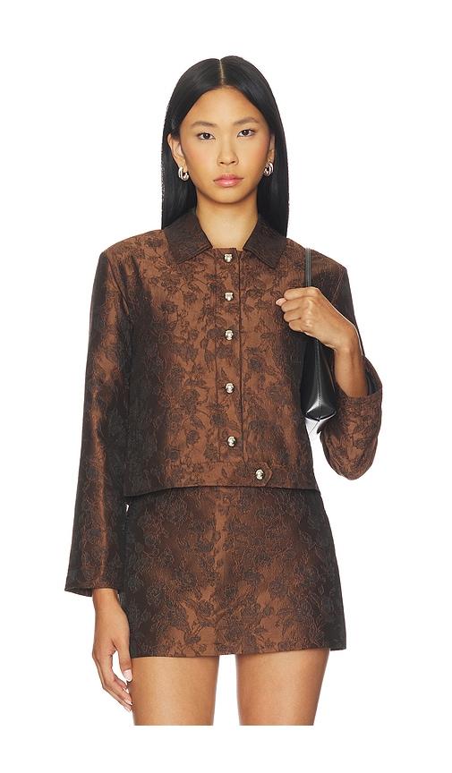 amanda uprichard x revolve preston jacket in chocolate. - size l (also in xs, s, m, xl)