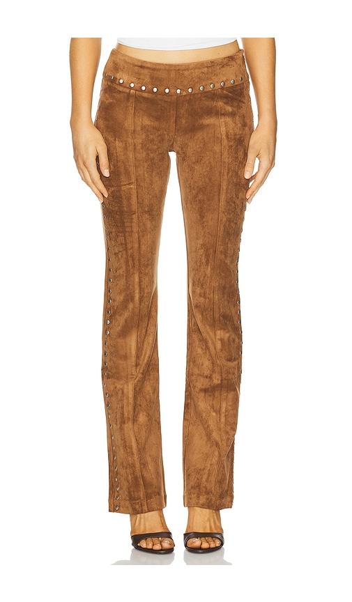 amanda uprichard x revolve regency suede pants in brown. - size l (also in s, m, xl)