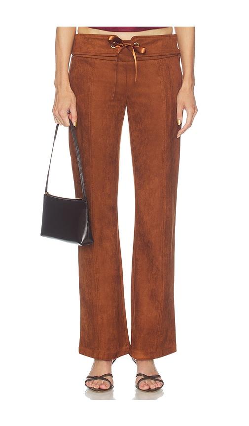 amanda uprichard x revolve robin suede pants in brown. - size l (also in xs, s, m, xl)