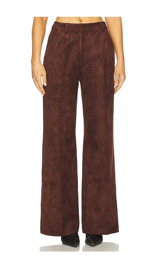amanda uprichard x revolve slater suede pants in chocolate. - size l (also in s)