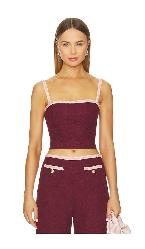 amanda uprichard x revolve windsor top in wine. - size l (also in s, m)