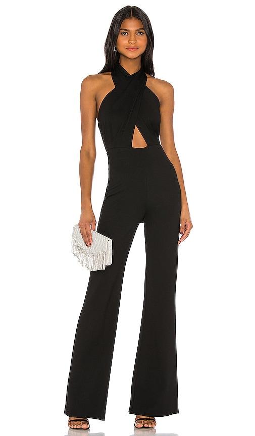 amanda uprichard x revolve zahara jumpsuit in black. - size l (also in xs, s, m, xl)