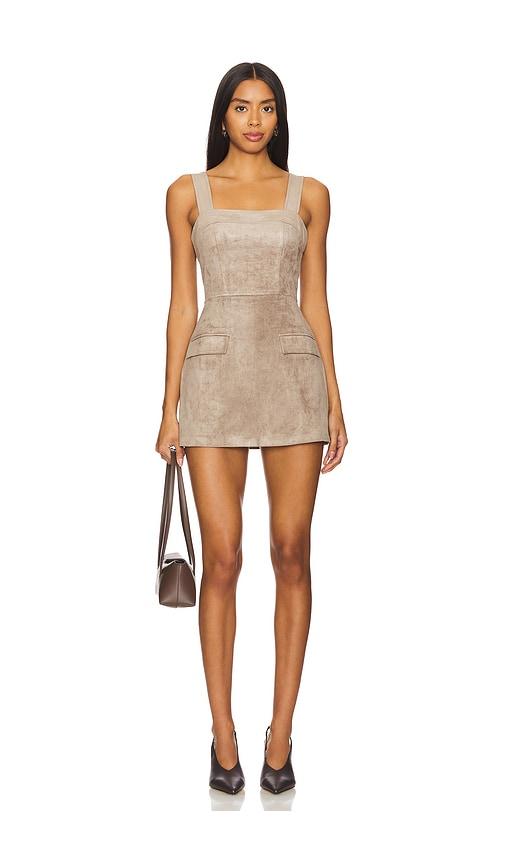amanda uprichard yorke skort romper in taupe. - size l (also in xs, s, m)
