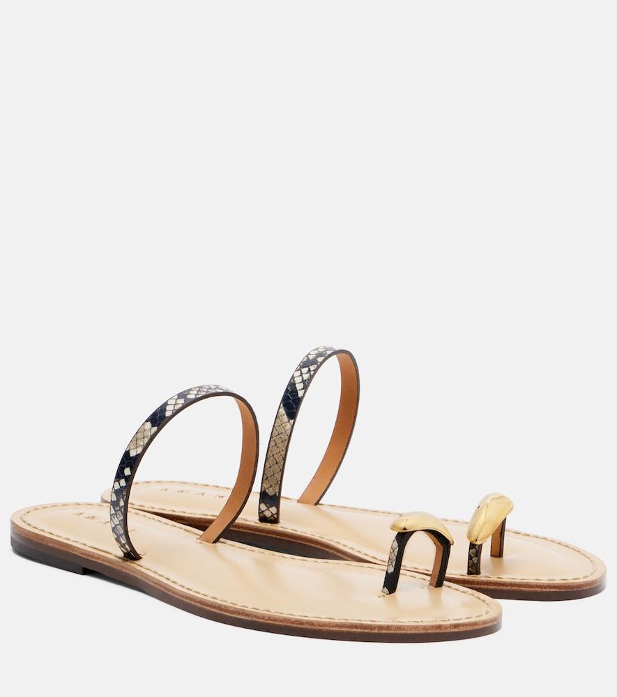 amanu kibera snake-effect leather sandals