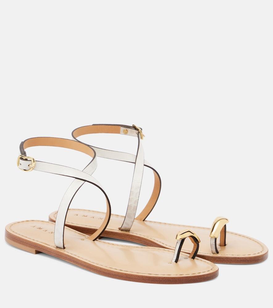amanu kigali embellished leather sandals