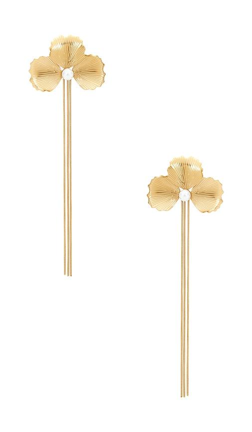 amber sceats canmore earrings in metallic gold.