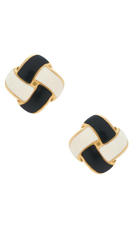 amber sceats caraquet earrings in black, white.