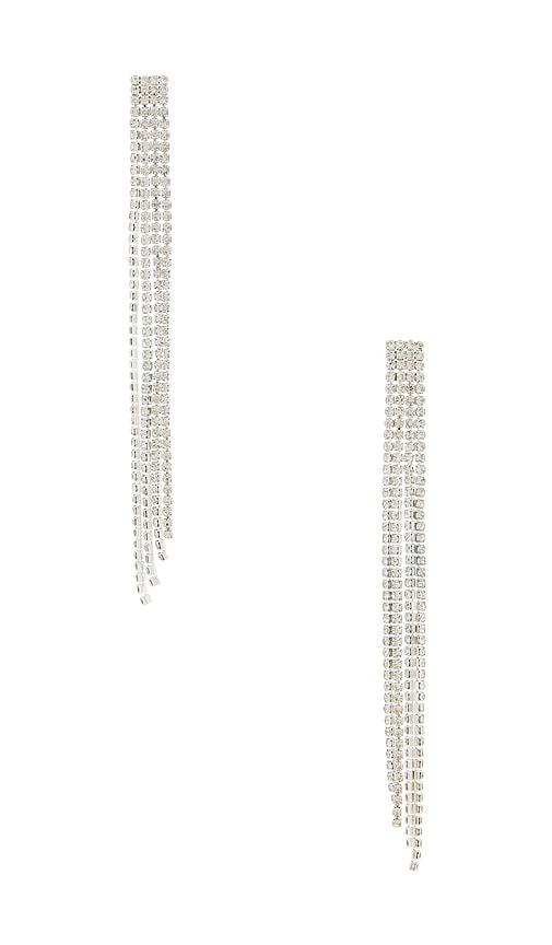 amber sceats jordana drop earrings in metallic silver.