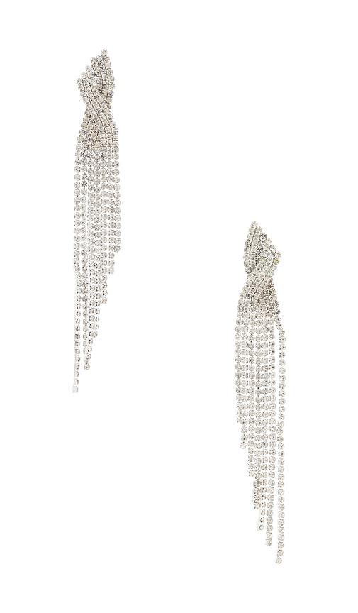 amber sceats madrid earrings in metallic silver.