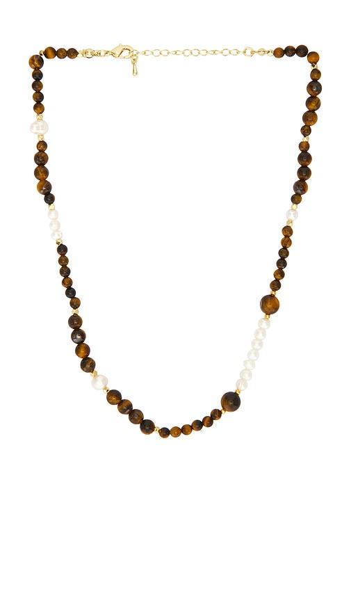 amber sceats praia necklace in brown.