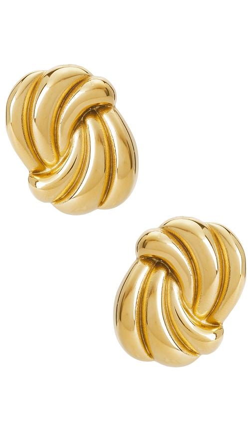 amber sceats river earrings in metallic gold.