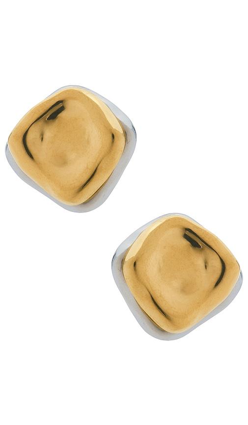 amber sceats zylan stud earrings in metallic gold,metallic silver.