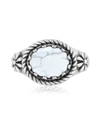 american west jewelry sterling silver white howlite east west ring size 5 to 11