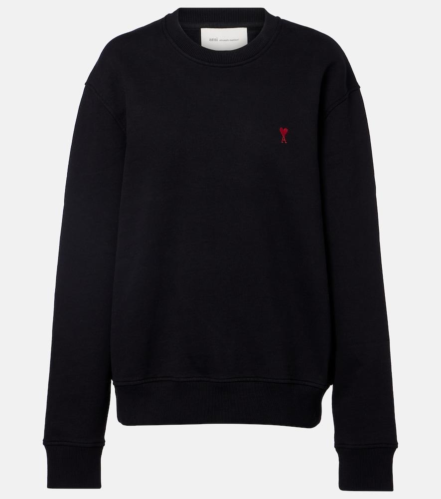 ami paris ami de caur cotton jersey sweatshirt