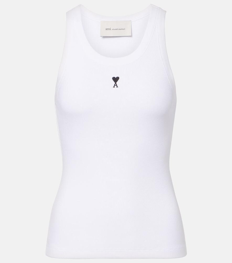 ami paris ami de caur cotton jersey tank top