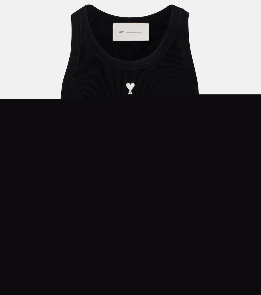 ami paris ami de caur cotton jersey tank top