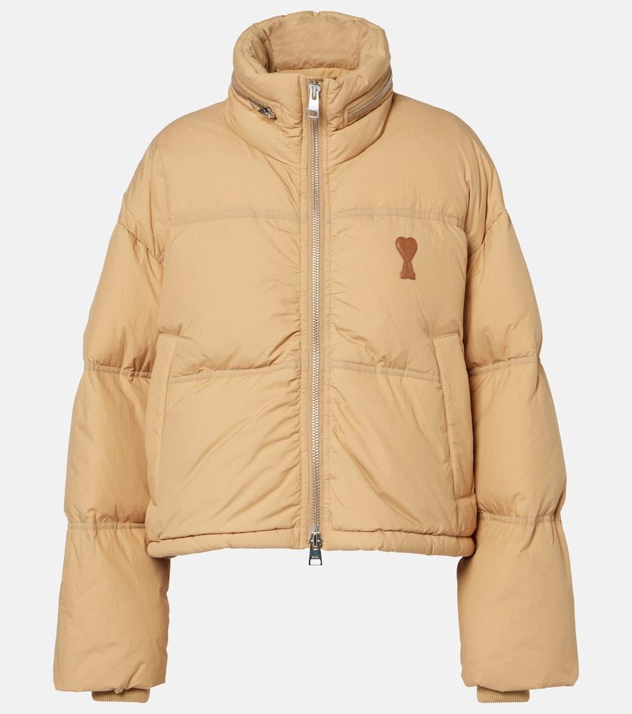 ami paris ami de caur technical canvas down jacket