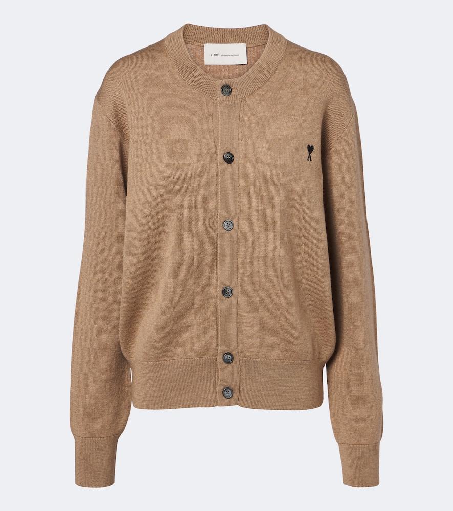 ami paris ami de caur wool cardigan