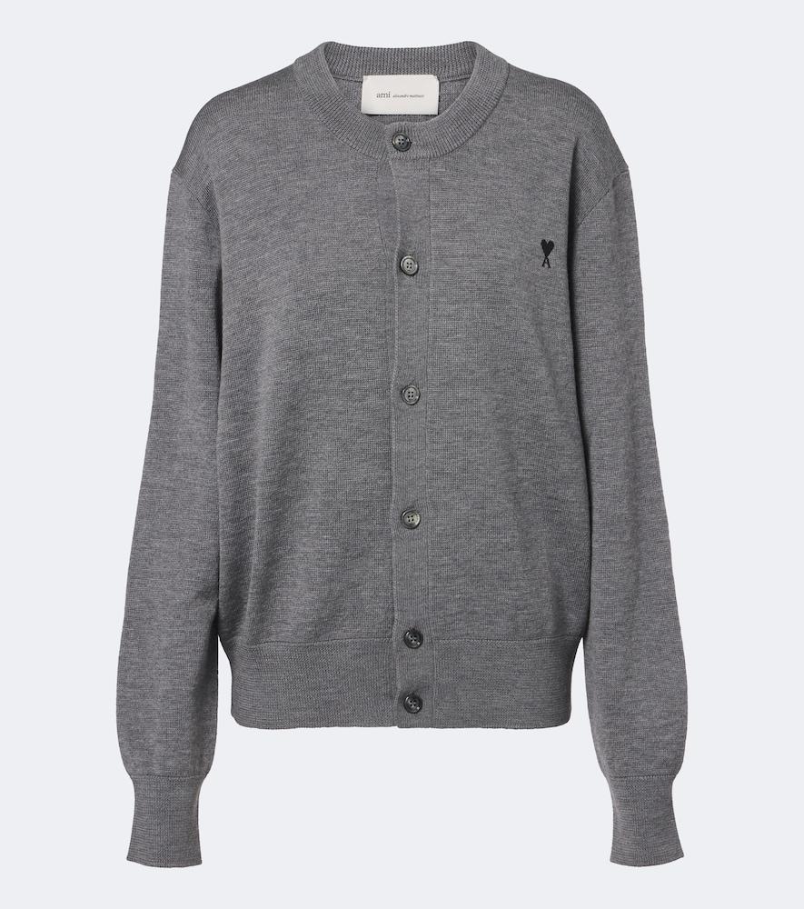 ami paris ami de caur wool cardigan