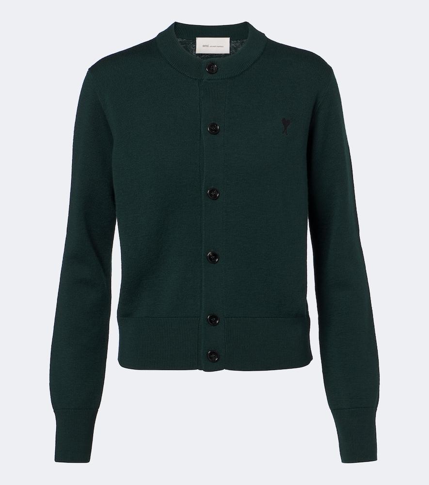 ami paris ami de caur wool cardigan