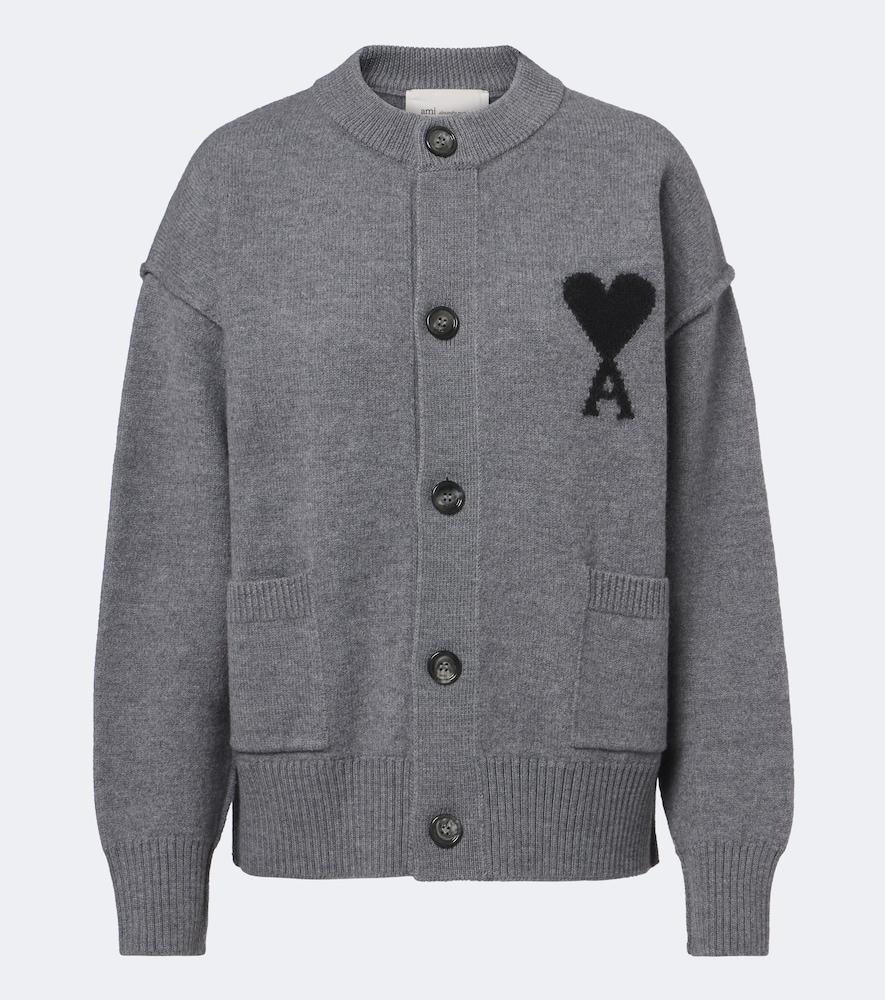 ami paris ami de coeur wool cardigan