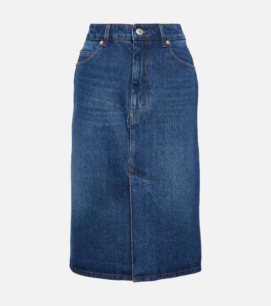 ami paris denim pencil skirt