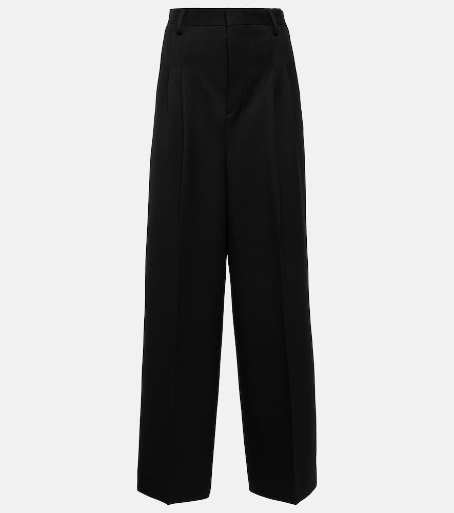 ami paris high-rise wool wide-leg pants
