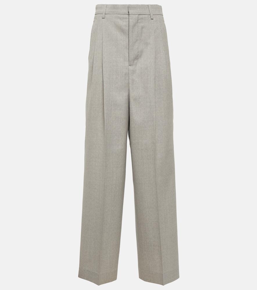 ami paris high-rise wool wide-leg pants